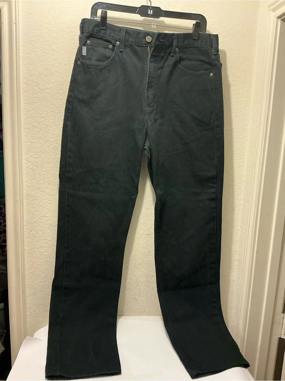 Carhartt Black Work Pants UB177 relaxed fit size 34X34